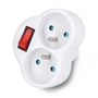 Electrical splitter - 2 sockets with switch - white - DPM P904W DPM-24091 5906881219423