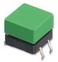 CAP, GREEN, FOR 12X12MM TACT SWITCH 714308050