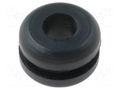 Grommet; Ømount.hole: 6.4mm; Øhole: 4mm; rubber; black FIX&FASTEN FIX-GR-1A