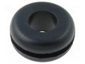 Grommet; Ømount.hole: 9.5mm; Øhole: 6.3mm; rubber; black FIX&FASTEN FIX-GR-3