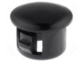 Stopper; H: 5.6mm; Wall thick: 1.6mm; black; polyamide; UL94V-2 FIX&FASTEN FIX-M06