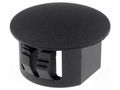 Stopper; H: 10.6mm; Flange dia: 18.6mm; black; polyamide; UL94V-2 FIX&FASTEN FIX-M16U