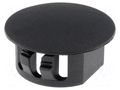 Stopper; H: 10.6mm; Flange dia: 22.7mm; black; polyamide; UL94V-2 FIX&FASTEN FIX-M19U