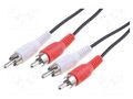 Cable; RCA plug x2,both sides; 2.5m; Plating: nickel plated Goobay CABLE-452/2.5