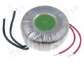 Transformer: toroidal; 100VA; 230VAC; 8V; 12.5A; Leads: cables; IP00 BREVE TUFVASSONS TTS100/Z230/8V