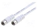 Cable; 20m; F plug,both sides; white GOOBAY CABLE-F/F-20