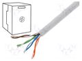 Wire; U/UTP; 4x2x24AWG; 5e; wire; Cu; Insulation: PVC; grey; 305m TECHNOKABEL U/UTP5E-SCU