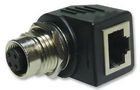 ADAPTOR, M12 SOCKET TO RJ45, R/A RJS-12D04FF-RS8001