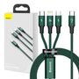 Baseus Rapid Series 3-in-1 cable USB-C For M+L+T 20W 1.5m (Green ), Baseus CAMLT-SC06