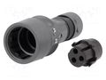 Connector: circular; plug; female; PIN: 3; 16A; 277V; w/o contacts BULGIN PXP6010/03S/CR0507