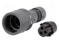 Connector: circular; plug; female; PIN: 3; 16A; 277V; w/o contacts BULGIN PXP6010/03S/CR0507