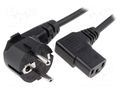 Cable; 3x0.75mm2; PVC; 1.8m; black; 10A; 250V; Core: Cu LIAN DUNG SN312-3/07/1.8B