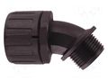 45° angled connector; Thread: metric,outside; polyamide; IP66 HELLERMANNTYTON HG28-45-M25-PA66