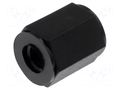 Screwed spacer sleeve; hexagonal; polyamide; M3; L: 10mm; black DREMEC TFF-M3X10/DR185