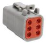CONNECTOR HOUSING, PLUG, 6 WAY, PLASTIC ATM06-6S
