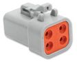 CONNECTOR HOUSING, PLUG, 4 WAY, PLASTIC ATP06-4S