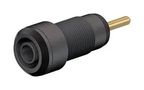 2MM BANANA JACK, PANEL MOUNT, SOLDER, 10 A, 600 V, GOLD PLATED CONTACTS, BLACK 23AH8771 65.3304-21