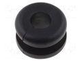 Grommet; Ømount.hole: 6.4mm; Øhole: 4mm; PVC; black; -30÷60°C HELLERMANNTYTON HV1201B-PVC-BK-N1