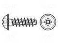 Screw; for plastic; 4x8; Head: button; Pozidriv; PZ2; zinc; BN 20092 BOSSARD B4X8/BN20092