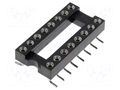 Socket: integrated circuits; DIP16; Pitch: 2.54mm; precision; SMT CONNFLY GOLD-16P-SMD