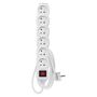 Extension Cord 2 m / 6 sockets / switch / white / PVC / 1 mm2, EMOS P1612 8595025309617