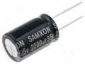 Capacitor: electrolytic; low ESR; THT; 2200uF; 35VDC; Ø16x25mm SAMXON GT2200/35