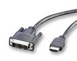 DVI CABLE, DVI PLUG-HDMI PLUG, 2M, BLACK 11.04.5522