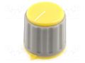 Knob; with pointer; Øshaft: 6mm; Ø21.3x20mm; Shaft: knurled; yellow SR PASSIVES GWW21-YL