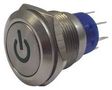 PB SWITCH, ILLUM, DPST, 5A, 250VAC, GRN MPB19-D0F21P-612-JQ