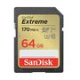 Memory card SANDISK EXTREME SDXC 64GB 170/80 MB/s UHS-I U3 (SDSDXV2-064G-GNCIN), SanDisk SDSDXV2-064G-GNCIN