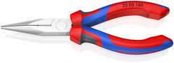 KNIPEX 25 05 160 Snipe Nose Side Cutting Pliers (Radio Pliers) with multi-component grips chrome-plated 160 mm 25 05 160 4003773022817