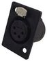 SOCKET, XLR, PANEL, BLACK, 4POLE NC4FP-B-1
