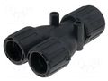 Y-connector; polyamide; HelaGuard; -50÷135°C; IP66; black; UL94V-2 HELLERMANNTYTON HG34-Y28