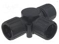 T-connector; polyamide; HelaGuard; IP66; socket 42mm x3; black HELLERMANNTYTON HG42-T