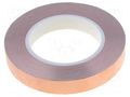 Tape: electrically conductive; W: 19mm; L: 33m; Thk: 0.075mm; copper H-OLD HOLD-SCUT-19MM-33M