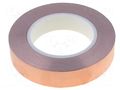 Tape: electrically conductive; W: 25mm; L: 33m; Thk: 0.075mm; copper H-OLD HOLD-SCUT-25MM-33M