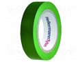 Tape: electrical insulating; W: 15mm; L: 10m; Thk: 0.15mm; green HELLERMANNTYTON HTAPE-FLX-15GR