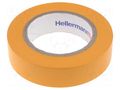 Tape: electrical insulating; W: 15mm; L: 10m; Thk: 0.15mm; orange HELLERMANNTYTON HTAPE-FLX-15OR