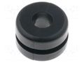 Grommet; Ømount.hole: 9mm; Øhole: 6mm; PVC; black; -30÷60°C; UL94V-2 HELLERMANNTYTON HV1210