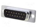 Connector: D-Sub; PIN: 15; socket; male; straight; THT; 5A; 20mΩ ADAM TECH DA15-PT-1