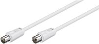Antenna Cable (<70 dB), Double Shielded, 5 m, white - coaxial plug > coaxial socket 27004