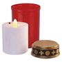 LED grave candle, red, 2x C, outdoor and indoor, warm white, timer, EMOS DCCV19 8592920098295