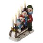 LED candlestick – snowmen on a sledge, 24 cm, 2x AA, indoor, warm white, timer, EMOS DCAW15 8592920110881
