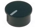 Cap; thermoplastic; push-in; Pointer: white; black CLIFF K85-BLK-L