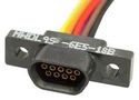 CABLE, 9POS, MICRO D RCPT-FREE END, 18" MWDL-9S-6E5-18B