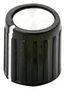 RIBBED KNOB, PHENOLIC, 11.1MM PKG40B1/8*