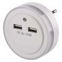 LED Night Light 230V, 2× USB, EMOS P3313
