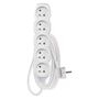 Extension Cord 2 m / 5 sockets / white / PVC / 1 mm2, EMOS P0512