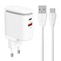 Wall charger  LDNIO A2423C USB, USB-C + MicroUSB cable, LDNIO A2423C Micro