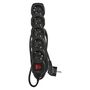 Extension Cord 1.5 m / 5 sockets / switch / black / PVC / 1.5 mm2, EMOS PC1521R 8592920092705